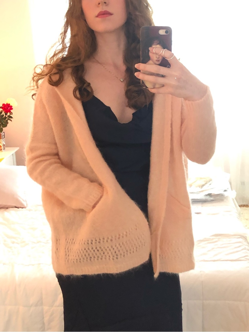 Sezane Pink Sweater Hoodie with Pockets and Hood, XS - Picture 11 of 12